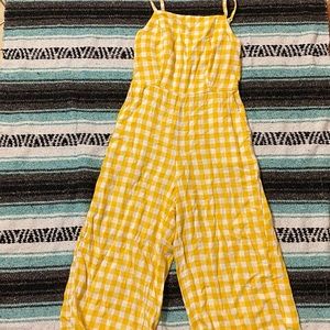Yellow gingham jumpsuit from old navy